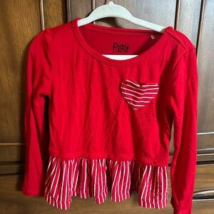 Little Sleepies Play Red Heart Long Sleeve Kids Top